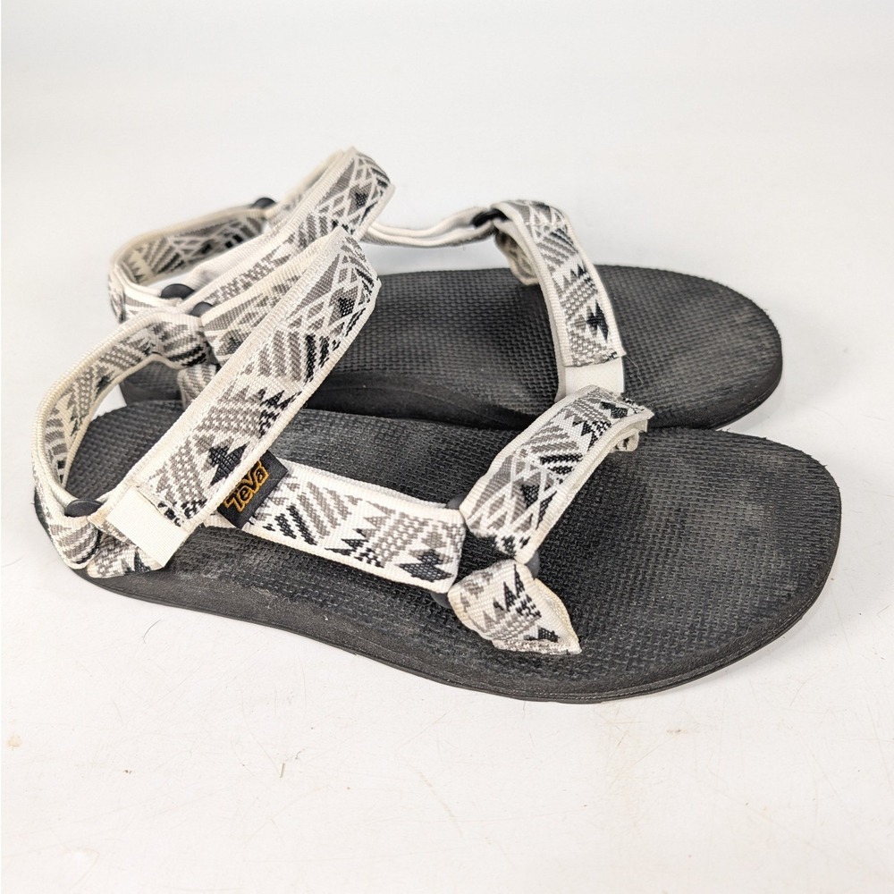 Teva Original Universal Sandals Womens 8 Boomerang White Black 1003987